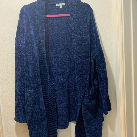 NEW Orvis Womens XXL Blue Open Front Cardigan Sweater 100% Polyester - Picture 2 of 9